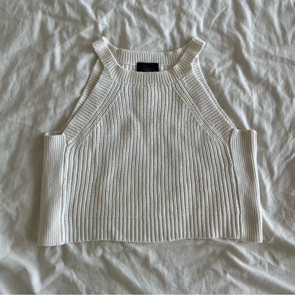 Knitted cropped tank top vest - Picture 1 of 6